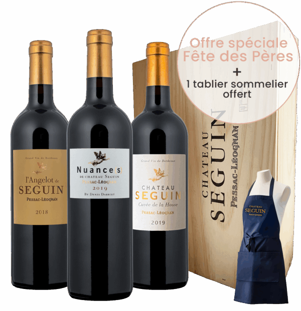 Coffret bois L'Angelot de Seguin, Cuvée de la House et Nuance(s) de Château Seguin